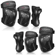 Resim Çocuklar İçin Kaykay, Buz Pateni, Kayak Koruyucu Seti - Diz, Dirsek Ve Bilek Koruyucuları Siyah M Bedeni Çok Renkli Çok Renkli 