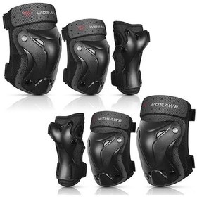 Resim Çocuklar İçin Kaykay, Buz Pateni, Kayak Koruyucu Seti - Diz, Dirsek Ve Bilek Koruyucuları Siyah M Bedeni Çok Renkli Çok Renkli 