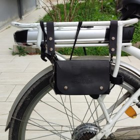 Resim Sumerian Wallet Deri Bisiklet , Motosiklet Çantası Siyah ( Deri Kartlık Hediye ) 