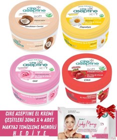 Resim Cire Aeptine El Kremi Bakım Seti 30 Ml X 4 Adet + Makyaj Temizleme Mendili 25'li Hediye 