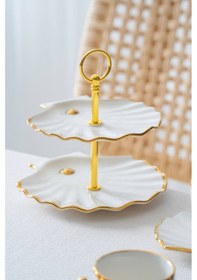 Resim Acar Shelly 2 Kişilik Standlı Kahve Fincan Takımı Gold - 130 Ml Beyaz/gold 