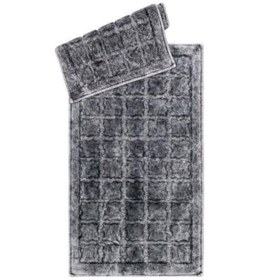Resim İpekçe Banyo Paspas Takımı 2'li Pamuk Retro Gri 