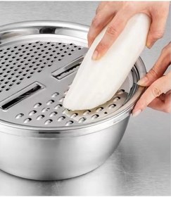 Resim Mybru 430 Paslanmaz Çelik Hazneli Pratik El Rendesi 24 Cm Dilimleyici Çok Renkli 