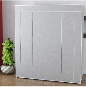 Resim Arvenlive Plastik Profil Çift Yandan Raflı Gri Renk Bez Dolap Kumaş 