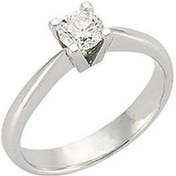 Resim Yüzük Tek Taş Beyaz 1,63 Gram 14 Ayar Altın 