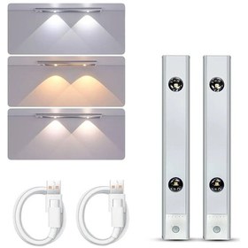 Resim Hareket Sensörlü - Dekoratif Gece Lambası Usb Şarjlı 30 Cm Silver Gümüş 