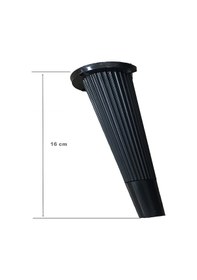 Resim 4 Adet Stil Açılı Konik Plastik Mobilya Ayak Siyah Altın 16 Cm Koltuk Ayağı 