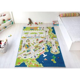Resim İVİ Şehir Temalı Çocuk Odası Oyun Halısı 150x220cm 