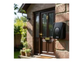 Resim Ecoport Siyah Kablosuz Su Geçirmez Kapı Zili 