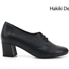 Resim Gönderi R Kadın Lacivert Antik Bağcıklı Orta Kalın Topuklu Hakiki Deri Oxford Ayakkabı Gdza13424215 Lacivert 