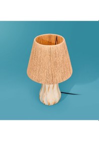 Resim Light Santa Fe Seramik Abajur - Krem / Somon - 40x40x20 Cm Çok Renkli 