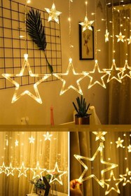 Resim HİDZ Perde Led Yıldızlı Saçaklı Animasyonlu 