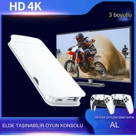 Resim qasul 2.4G Wireless Kablosuz Controller 3D 4K HD Klasik Retro Atari Video Game Oyun Konsolu 