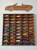 Resim CrDesign Ahşap Oyuncak Araba Rafı 1/64 Araçlar Için (ceviz) 