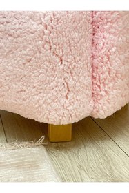 Resim Breda Home Concept Pembe Teddy Ahşap Ayaklı Çocuk Bebek Koltuğu Sandalyesi 