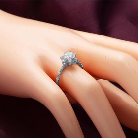 Resim Hanımeli Tektaş Beyaz Altın Yüzük 14OR011YZ-W 