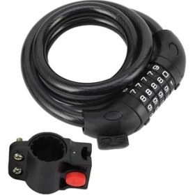 Resim Motosiklet Bisiklet 5 Haneli Şifreli Halat Kilit 15X1200 Kendinden Kıvrılan Model 5 Haneli Şifreli Halat Kilit 15X1200 Kıvırcık 