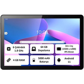 Resim LENOVO Tab M10 (3rd Gen) 4GB + 64GB 10.1" Wi-Fi Gri Tablet - ZAAG0003TR (Lenovo Türkiye Garantili) 