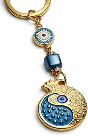 Resim Bereket Simgesi Nar Nazar Anahtarlık - Şans, Bolluk ve Koruma Temalı Dekoratif Çanta & Araba Anahtarlığı - Şık Hediyelik Metal Charm 