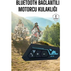 Resim Similar Interkom Intercom Kask Kulaklık BT22 Bluetooth Motosiklet Kulaklık 5.0 Bluetooth 