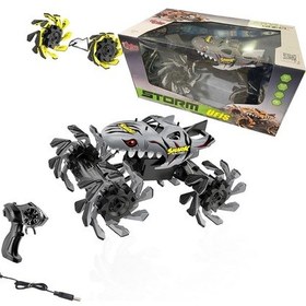 Resim Kumandalı Şarjlı Açılır Tekerlekli Akrobat Araba Gri Karışık 