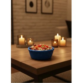 Resim DS LLC Ieg ™ Yuvarlak Çerezlik Lacivert Salon ve Masa Üstü Sunum Kasesi DSLLCRS-IEGK34 