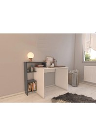 Resim Bicabin Bicabin Casablanca Raflı Çalışma Masası (Beyaz) Beyaz - Antrasit 