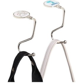 Resim Petinka Askı Kaymaz Yüzey Estetik Tasarım Masaya Takılabilen Çanta Askısı Metal 