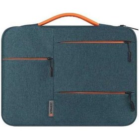 Resim Besthome1 İş İçin Su Geçirmez 15 İnç Polyester Dizüstü Bilgisayar Çantası - Lacivert Pu Saplı Taşınım Laptop Çantası Laptop Çantası 