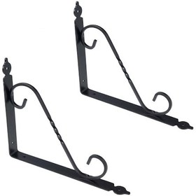 Resim 2 Adet Ferforje 16 x 20 cm Dekoratif Raf Altı Ayağı Konsol Siyah 