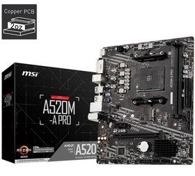 Resim MSI A520M-A Pro AMD B520 AM4 DDR4 4800 MHz Masaüstü Anakart 