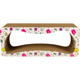 Resim Rotipet Karton Kedi Tırmalama Kedi Desenli Xlarge 75x28,5x24 Cm 