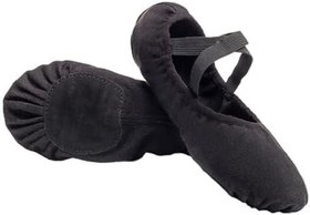 Resim Hanımlar yetişkin bale ayakkabıları kızlar için bale ayakkabıları kız bale ayakkabıları tek bale ayakkabısı figür sneaker bale dans ayakkabıları bale terliği deri Black 