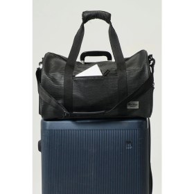 Resim Miami Beach Siyah Suni Deri Kilitli Seyahat Çantası - Kabin Boy El Valizi - Spor Çantası 