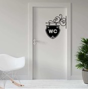 Resim cnpromosyon Ferforjeli Wc Tabela Silüeti Kapı Dekoratif Duvar Sticker, Çıkartma 