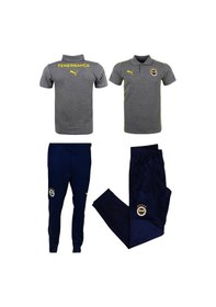 Resim Fenerbahçe Lisanslı Gri T-shirt Tk Gri - Lacivert 