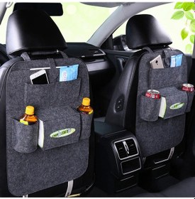 Resim Symbee Araba Koltuk Arka Yüzey Depolama Çantası, Felt Materyal, Çok Fonksiyonlu, Kağıt Mendil, İçecek, Aletler İçin, Koyu Gri 