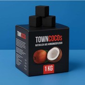 Resim nargilestore Town Coco's #26 Nargile Kömürü - 1 Kg 64 Küp - Yüksek Kalite Nargile Kömürü 