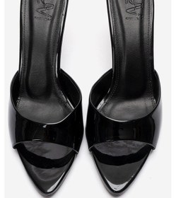 Resim Luvishoes Tıera Siyah Rugan Kadın İnce Topuklu Terlik 
