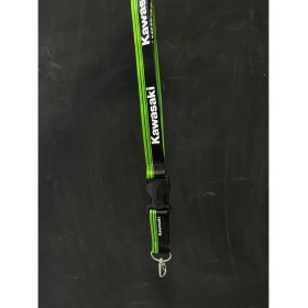 Resim Kawasakı Logolu Yeşil Çizgili Baskılı Motosiklet Boyunluk Modeli 