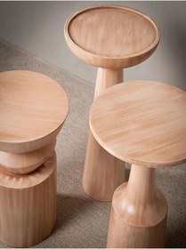 Resim Simillo Home&Living 3'lü Fiskos Yan Sehpa Timeless Mantar Sehpa - Mushroom Table 3 pieces 