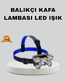 Resim Outdoor Ve Gece Balıkçılığı İçin Led Kafa Lambası - Usb Şarjlı, 60 Ayarlanabilir Far Siyah 