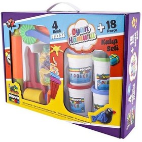 Resim Oyun Hamuru Seti 18 Parça 1 Paket Oyun Hamuru Merdane Kalıp Enjektör Seti Okul Öncesi Kreş Anasınıfı Mavi - Mor - Pembe - Siyah 