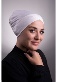 Resim Halven Krem Pratik Hazır Geçmeli Iç Bone Viskon Kumaş Çapraz Tek Bantlı Krem 