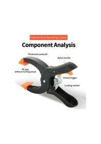 Resim Zcjb Evrensel Fikstür Kelepçe Marangoz Kelepçesi Ağaç İşleme Kelepçe Aracı Ahşap Tahta Sabit Kelepçe Ayarlanabilir Güçlü Cırcır Kelepçe-73394 