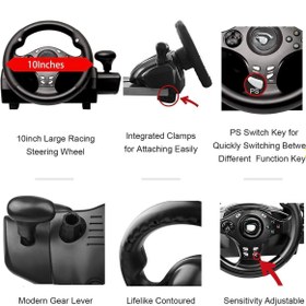 Resim CRK TECH R270 Direksiyon Seti Çift Motorlu Titreşimli PC/PS3/PS4/XBOX ONE/X360 Nintendo Switch/Android Uyumlu 