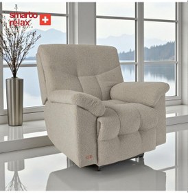 Resim Smarto Relax Tv Koltuğu Hitit Elektrikli Sırt Dayanağı Kontrol Panelli Ergonomik Kadife Polyester Açık Gri Dekoratif Baba Koltuğu Gri 