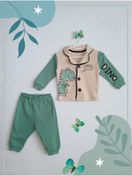 Resim Baby Lina Anne Ve Bebek Ürünleri Bebek Pijama Takımı Dino Baskılı Alt-üst Set 