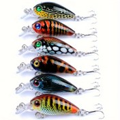 Resim 6 Adet Bionic Crank Bait, Treble Hook Ile Mini Balıkçılık Yemi, Tatlısu Ve Tuzlu Su Için Balıkçılık Aksesuarı 