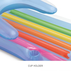 Resim Şişme Havuz Deniz Yatağı - Sultan Yatağı - Bardaklıklı - Mavi (58802EU) 